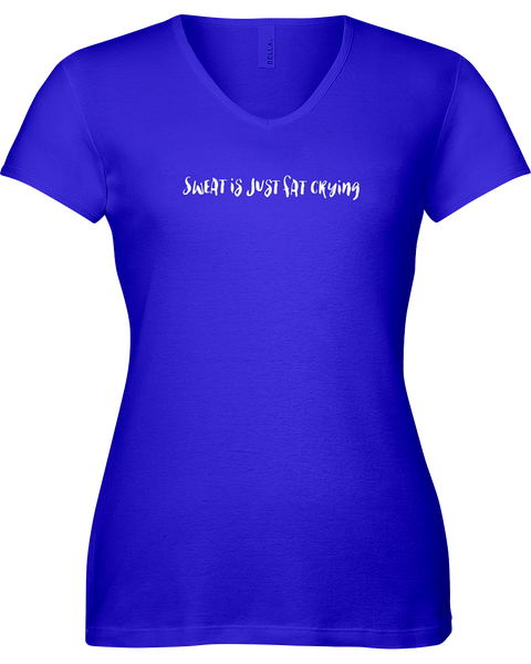 Sweat is just fat crying V-neck Tshirt