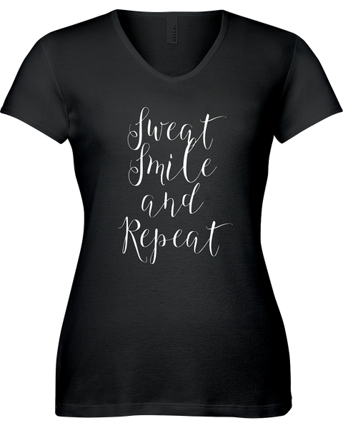 Sweat, Smile and Repeat V-neck Tshirt