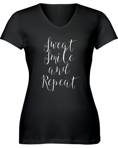 Sweat, Smile and Repeat V-neck Tshirt