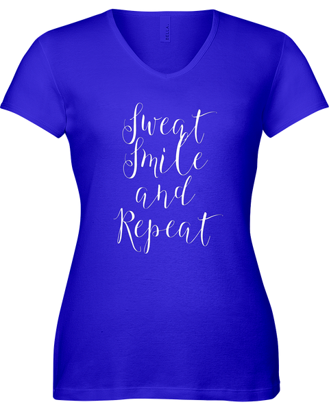 Sweat, Smile and Repeat V-neck Tshirt