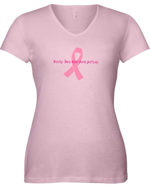 "Boobs: They Need Your Support" Breast Cancer Tee