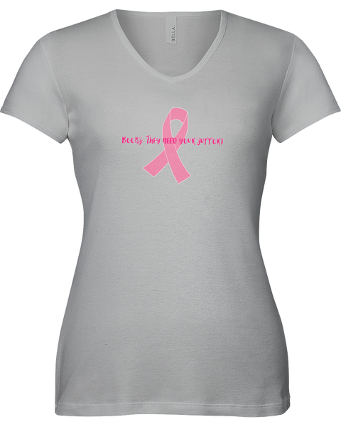 "Boobs: They Need Your Support" Breast Cancer Tee