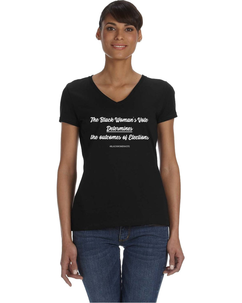 The Black Womens Vote.....V-neck T-shirt