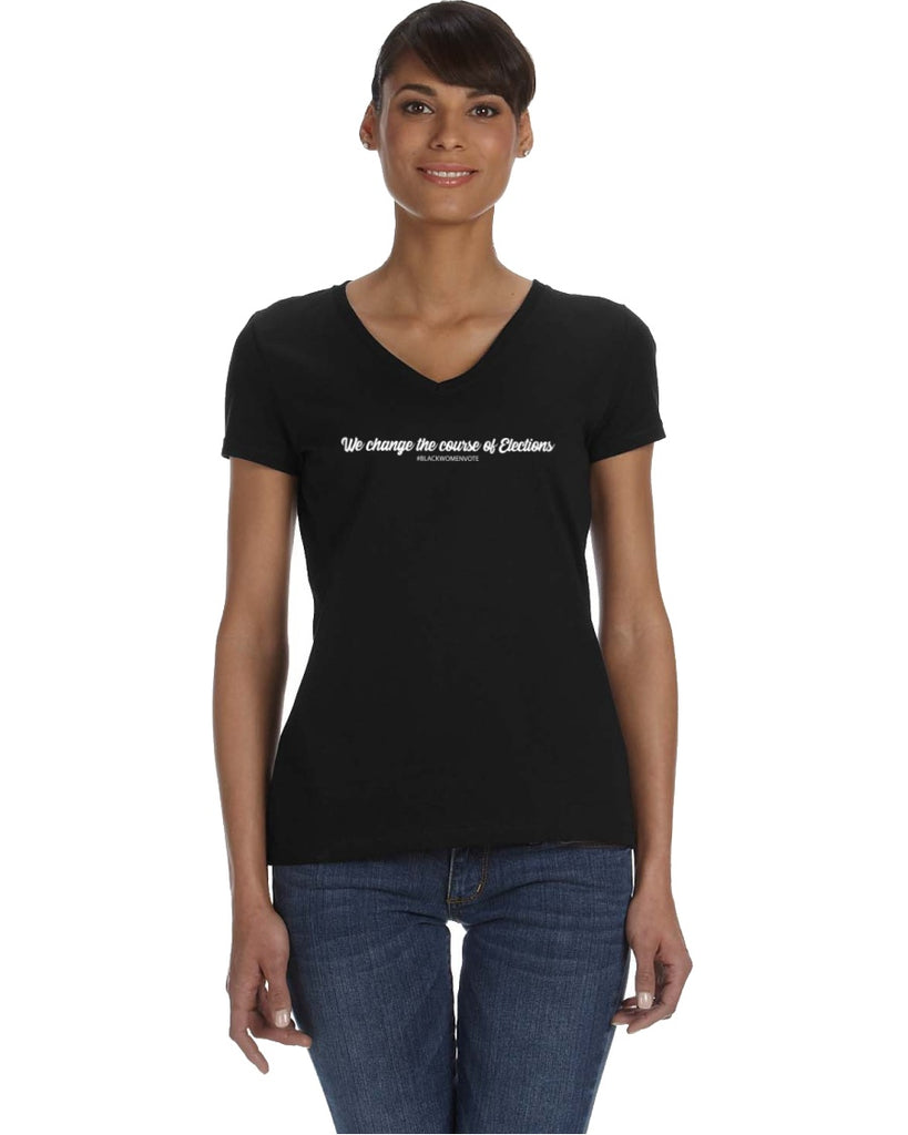 We change the course of elections V-neck T-shirt