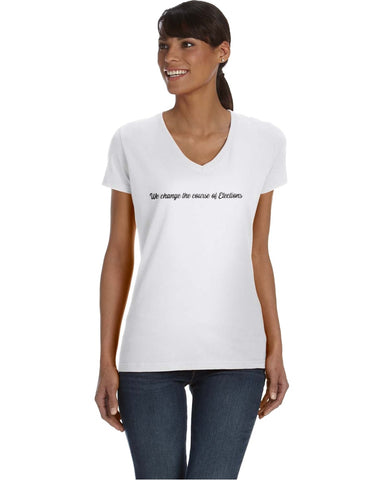"We change the course of Elections" V-Neck T-shirt